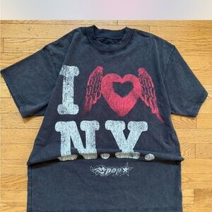 American Vintage Black and Red Short Sleeve Tee